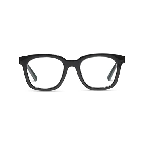 Peepers by PeeperSpecs Women's to The Max Square Blue Light Blocking Reading Glasses, Black, 49 + 1.5