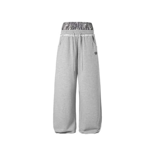 Aelfric Eden Baggy Wide Leg Sweatpants for Women Men Double Waist Camo Elastic Waisted Lounge Pants with Pockets