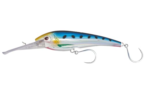 Nomad Design DTX Minnow with Patented Autotune System - Distressed Baitfish Swimming Action, BKK Diablo