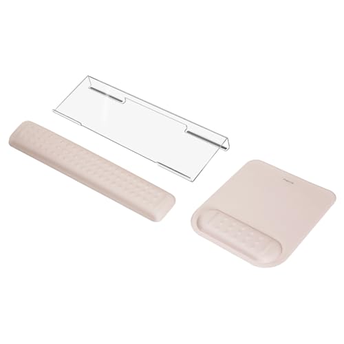 MOSISO Computer Keyboard Stand&Wrist Rest Support for Keyboard &Mouse Pad Set, Ergonomic Massage Wrist Rest Set, Easy Typi...