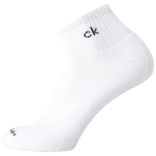 Calvin Klein Mens Quarter Socks - 6 Pack Cushioned Mini Crew Athletic Socks for Men, Ideal for Running, Sport, and Hiking