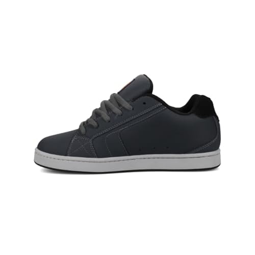 DC Shoes Men's Net Sneaker, Grey/Black/Orange, 9