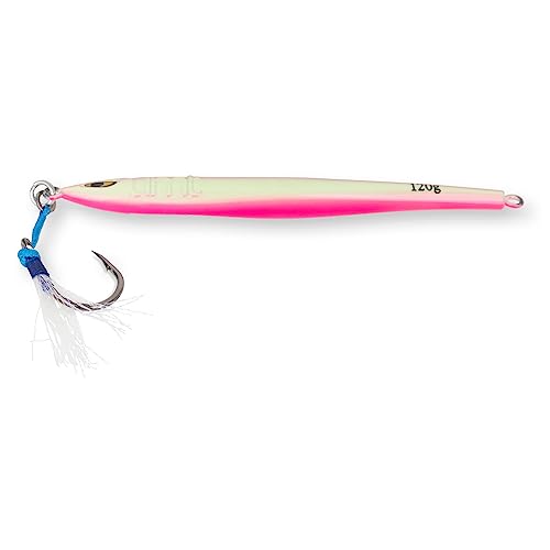120g Offshore Jigs - Multi Species. Packs: 1, 5, 10. Green, Pink. Pro-Grade.