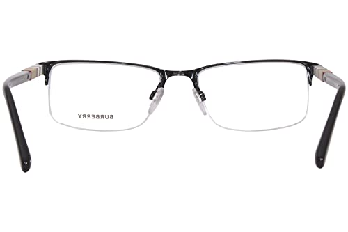 BURBERRY BE 1282 1001 Black Palladium Metal Semi-Rimless Eyeglasses 55mm…