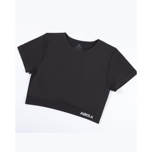AUROLA Essentials Seamless Short Sleeve Crop Top for Women Workout Active Comfort Athletic Shirts Tee