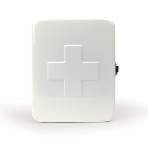 Kikkerland Empty Steel First Aid Kit Case – Multi-Purpose Medical Supply Organizer – Portable First Aid for Home, Office,...