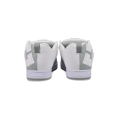 DC Men's Court Graffik Skate Shoe, White/Grey, 10.5