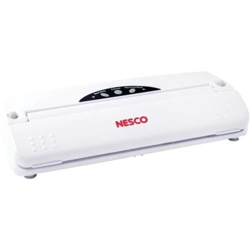 Nesco VS-01 One Touch Operation Food Vacuum Sealer with Vacuum Sealer Bags, White