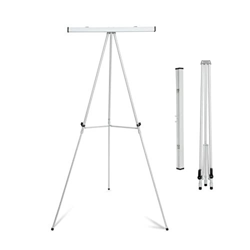 Falling in Art Aluminum Flip Chart Display Easel Stand with Adjustable Floor for Boardroom, Whiteboard, Paper Pads, Signag...