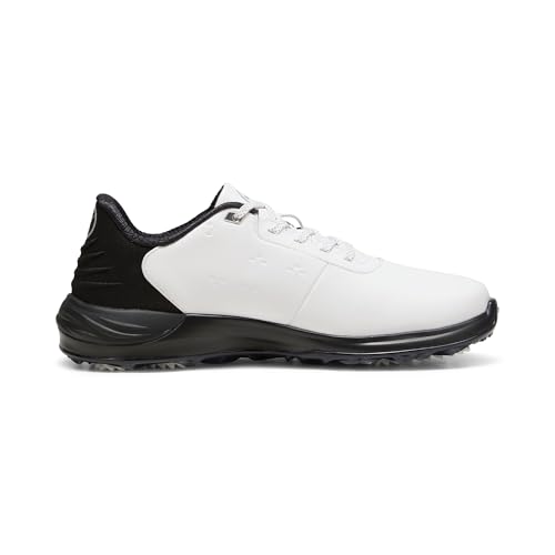 PUMA Golf Men's PHANTOMCAT Nitro Sneaker, Puma White-Puma Black-Feather Gray, 10