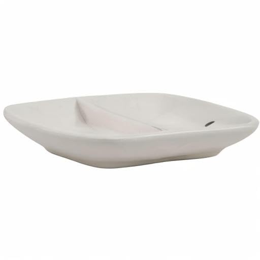 Creative Co-Op Ceramic 2 Section Mr. & Mrs. Dish