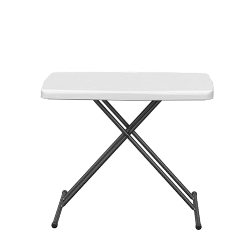 MAKE CHANGES Folding Table 30 Inch - Small Desk Adjustable Height TV Tray for Laptop, Couch, Camping - Heavy Duty Utility ...