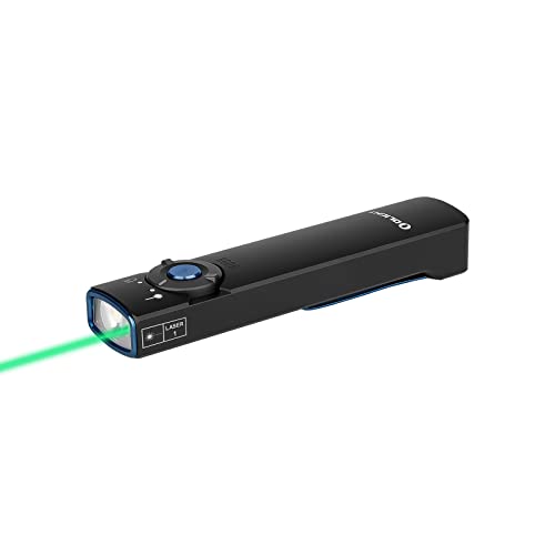 OLIGHT Arkfeld EDC Flat Flashlight, 1000 Lumens White LED Light with Green Beam Combo, Power by Rechargeable Built-in Battery for Outdoors, Emergency, Work (Black CW)