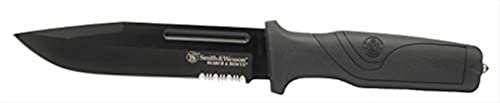 Smith & Wesson Search and Rescue 11in High Carbon S.S. Fixed Blade Knife with 6in Serrated Drop Blade and Rubberized Handl...