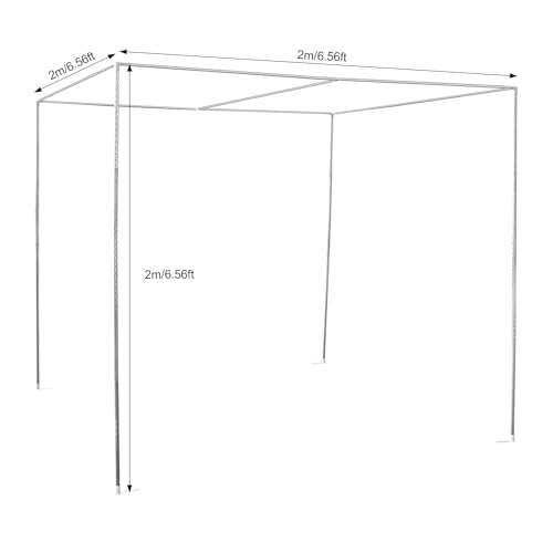 Siujan Stainless Steel Bed Canopy Frame 6.5FT Silvery