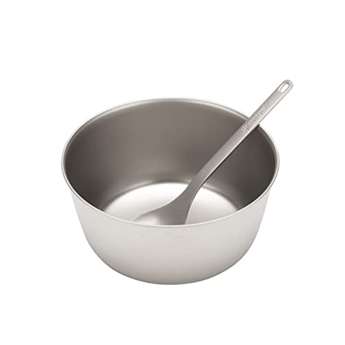 Snow Peak Titanium Trek Bowl, Durable, Lightweight, Outdoor Kitchen Essential, Stackable, Camping, Hiking, Backpacking, 1.9oz