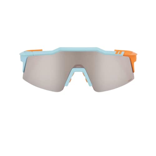 100% Speedcraft XS Sport Performance Cycling Sunglasses (Soft Tact Two Tone - HiPER Silver Mirror Lens)