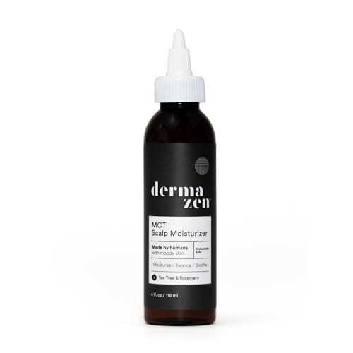 Dermazen Malassezia-Safe MCT Scalp Moisturizer for Men & Women - Natural Treatment for Dry, Flaky Scalp | Tea Tree & Rosemary Essential Oils for Hydration, Itch Relief & Hair Growth Support - 4oz