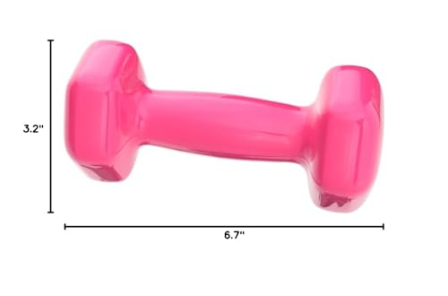 Amazon Basics Vinyl Coated Dumbbell Hand Weights, 4 Pounds, Pair, Pink