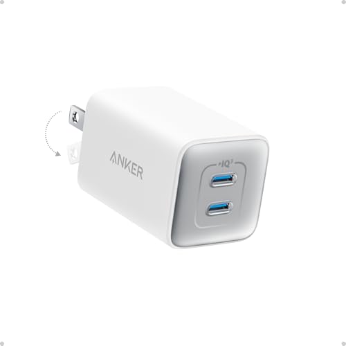 Anker Nano 47W USB C Charger, 2 Port Compact Foldable GaN Charger for iPhone 17 / 16, Galaxy, Pixel, Compatible with MagSa...