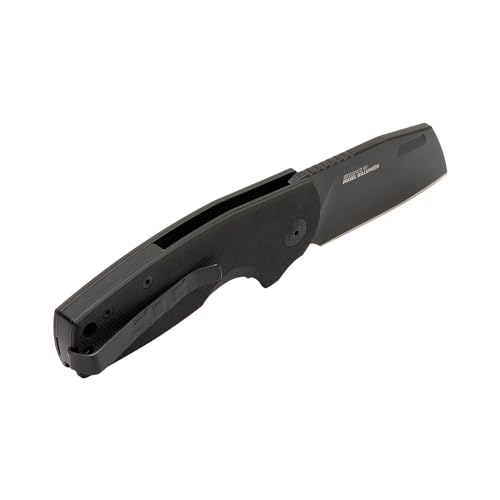 SOG Stout SJ Cleaver Daily Ambidextrous Pocket Folding Knives with Slip Joint Mechanism | G10 Handle | CRYO D2 Steel Blade