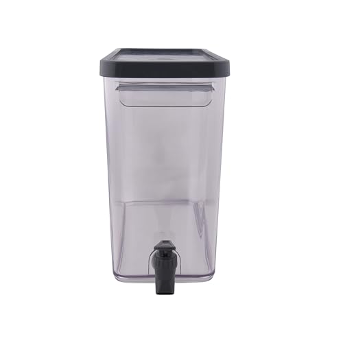 CNEIESD 2-Gallon Slim Acrylic Fridge Beverage Dispenser | Gray Glossy Design | BPA-Free for Indoor/Outdoor Use