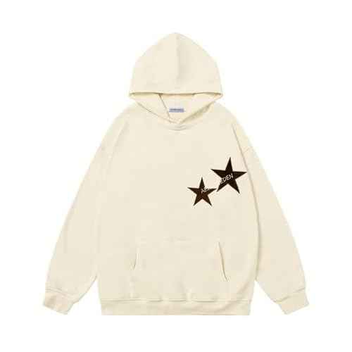 Aelfric Eden Star Hoodies Y2k Oversized Graphic Hoodies Aesthetic 90s Crewneck Sweatshirt Long Sleeve Pullover Tops