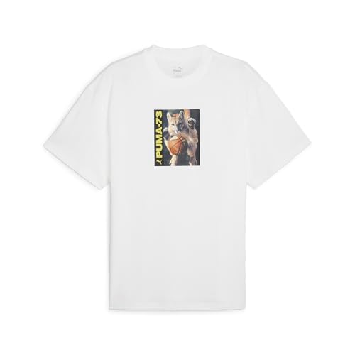 PUMA Mens Banned from Tv Graphic Crew Neck Short Sleeve Casual Tops Casual - White