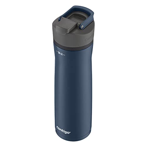 Contigo Cortland Chill 2.0 Blueberry Stainless Steel Water Bottle Vacuum-Insulated Spill-Proof Lid 24oz Ideal for Hot or C...