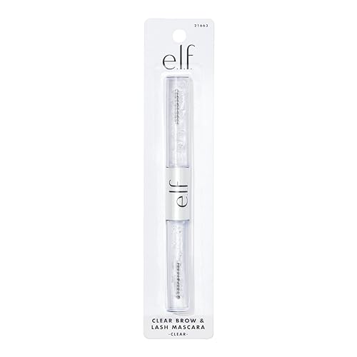 e.l.f. Clear Brow & Lash Mascara, Dual-Sided Brushable Clear Gel For Groomed Brows & Eyelashes, Long-Wear Conditioning For...