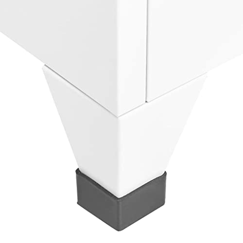neolun Secure Storage with Steel Locker Cabinet, Convenient Hanger & Shelf, Lockable Door for Clothes or Supplies, White