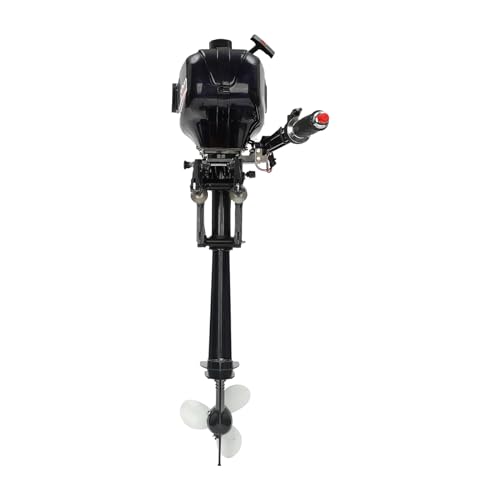 Outboard Motor, 2 Stroke 52CC 1.45KW Fuel Oil Outboard Boat Motor Engine Heavy Duty Fishing Boat Motor Engine with Water C...
