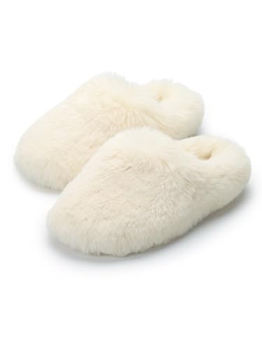 ORORO Unisex Fuzzy Slip-On Slippers, Plushy Warm House Shoes for Indoor Outdoor