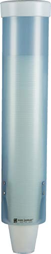 San Jamar Medium Pull-Type Cup Dispenser 4-10 Oz. Cups with Flip Cap for Restaurants, Home, And Office, Plastic, 16 Inche...