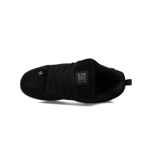 DC Men's Court Graffik SE Skate Sneaker Shoe, Black/Black/Grey, 14