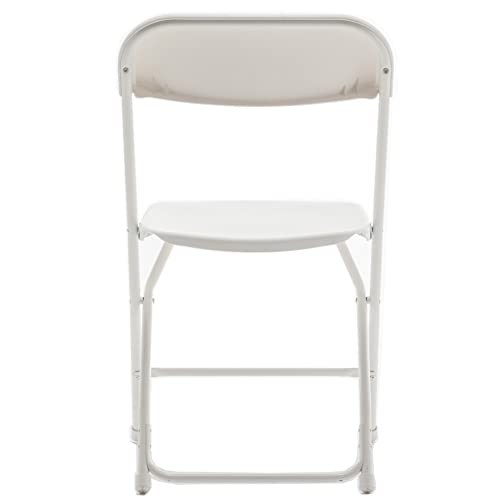 BTEXPERT 5 Piece Folding Card Table Portable and Chair Set, 34" Square Granite White Plastic Table 4 Adult Chairs for Boar...