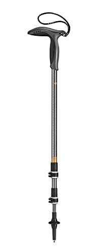 LEKI Wanderfreund Makalu Aluminum Adjustable Lightweight Walking Pole (Single) for Trekking & Hiking - Black-Anthracite-Co...