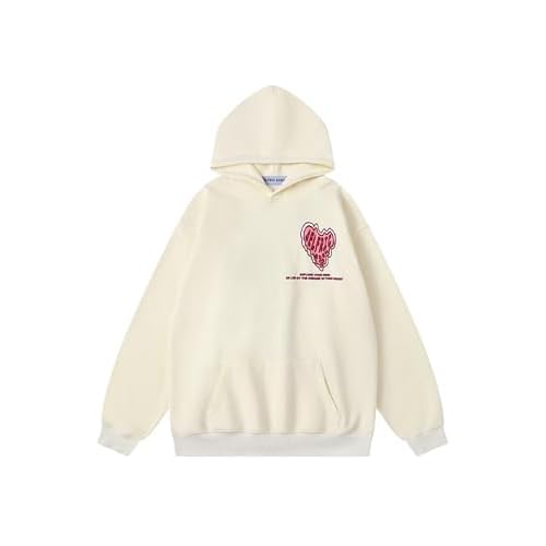Aelfric Eden Graphic Hoodie Womens Oversized Hoodies Y2k Cute Heart Print Sweatshirt Streetwear Hooded Pullover