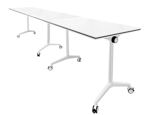 Conference Table 10.5FT Folding Office Computer Desk for Meeting Room, Conference Room Table for 8 People, Study Writing P...