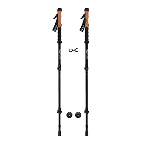 Montem Ultra Strong Trekking, Walking, and Hiking Poles - One Pair (2 Poles) Anti-Shock Cork Handle - Collapsible, Lightwe...