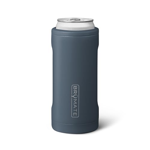 BrüMate Hopsulator Slim Can Cooler Insulated for 12oz Slim Cans | Skinny Can Insulated Stainless Steel Drink Holder for Ha...