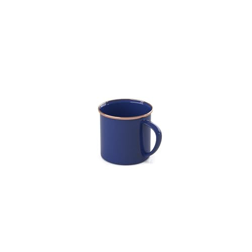 GSI Outdoors Mesa 2-Person Enamelware Dining Set 6-Pieces ? Lapis with Bronze-Finished Stainless Steel Rim, Dishwasher Safe, Lapis