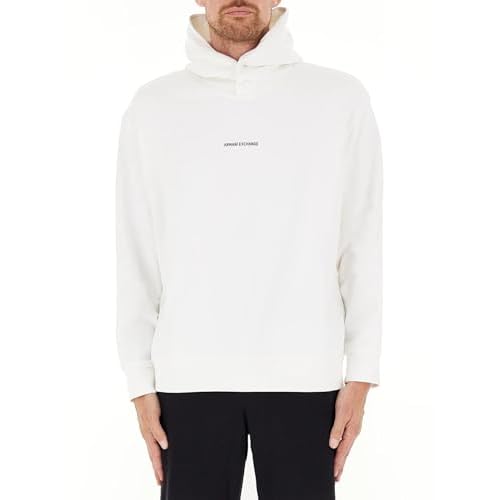 Armani Exchange Men's Small Front and Back Cotton French Terry Hooded Sweatshirt