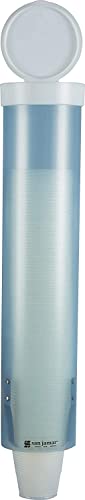 San Jamar Medium Pull-Type Cup Dispenser 4-10 Oz. Cups with Flip Cap for Restaurants, Home, And Office, Plastic, 16 Inche...