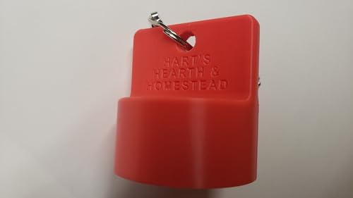 Hart's Hearth & Homestead Propane OPD Red, Blue, or Black Threaded Dust Cap with SS Chain Tether, 2 Year Warranty, fits 20...