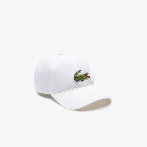 Lacoste Men's Crocodile Badge Twill Cap, White, One Size