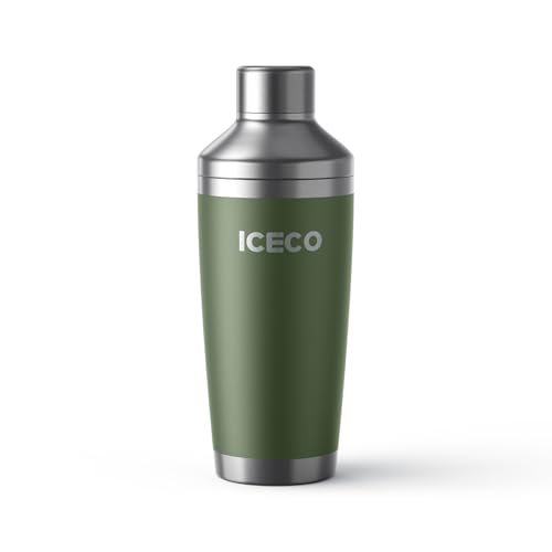 ICECO 20oz Cocktail Shaker, Stainless Steel Drink Shaker, Leakproof and Built-in Strainer, Travel cocktail kit with Barten...