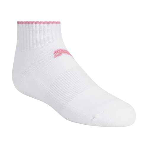 PUMA Girls' Quarter Crew Cushioned Arch Support Socks (8-Pack)