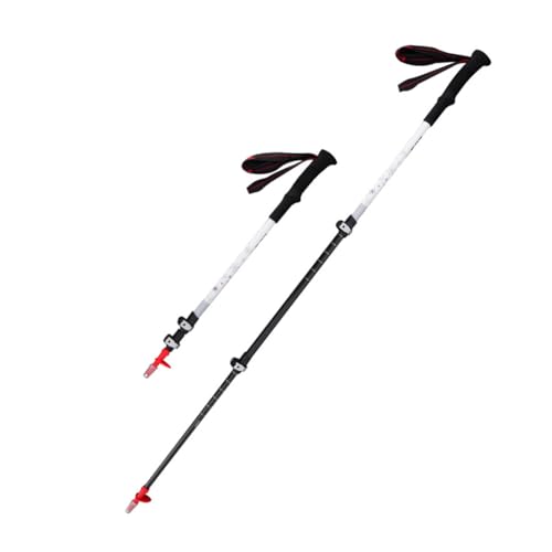 Carbon Fiber Trekking Poles, Ultra Lightweight Collapsible Hiking Poles with Quick Adjustable Flip Lock & EVA Non-Slip Handle