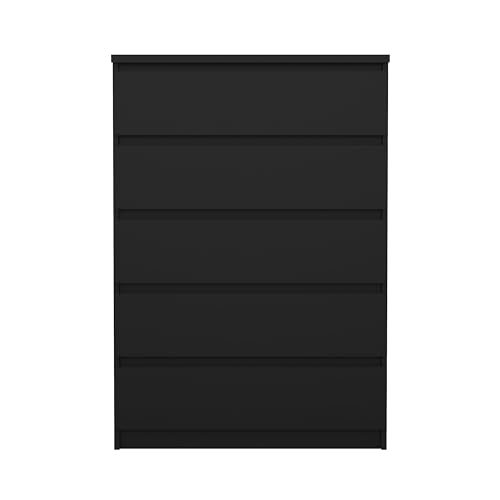 Tvilum 5 Drawer Chest, Black Matte